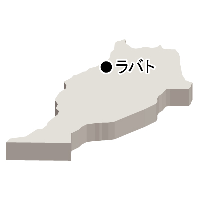 モロッコ王国無料フリーイラスト｜首都名・立体(白)